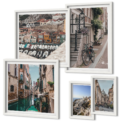Decorațiune de perete set tablouri Străzi europene fermecătoare