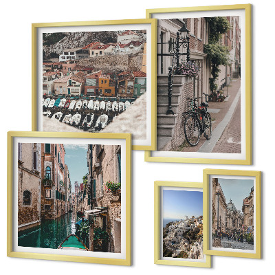 Decorațiune de perete set tablouri Străzi europene fermecătoare