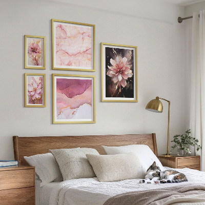 Decorațiune de perete set tablouri Aranjamente florale roz