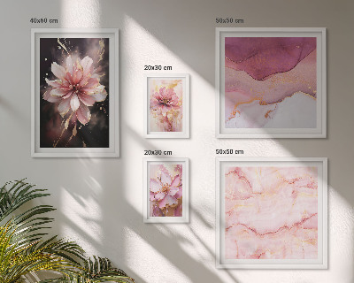 Decorațiune de perete set tablouri Aranjamente florale roz