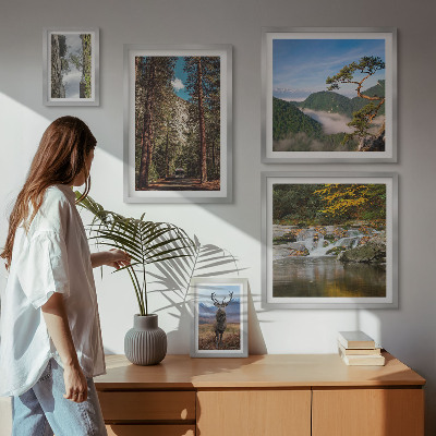 Decorațiune de perete set tablouri Peisaje montane și natură sălbatică