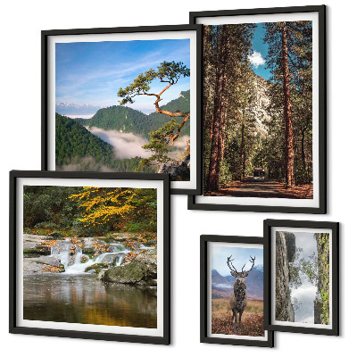 Decorațiune de perete set tablouri Peisaje montane și natură sălbatică