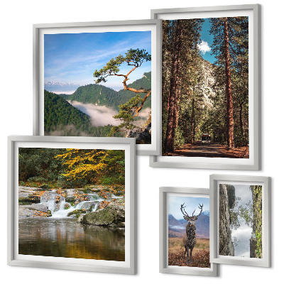 Decorațiune de perete set tablouri Peisaje montane și natură sălbatică