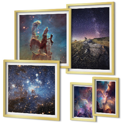 Polyptic înrămat Peisaje cosmice ale galaxiilor