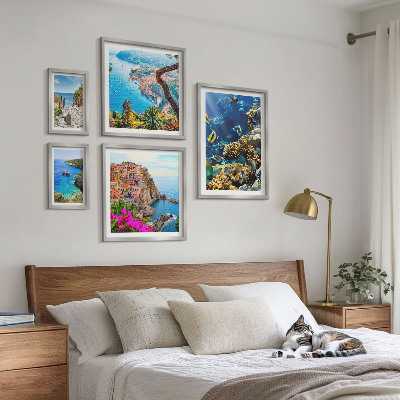 Decorațiune de perete set tablouri Peisaje de coastă, pești, plaje