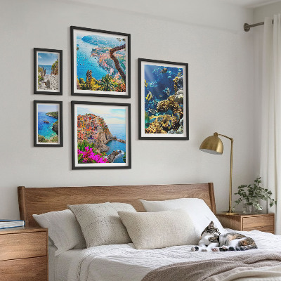 Decorațiune de perete set tablouri Peisaje de coastă, pești, plaje
