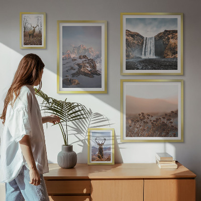 Polyptic înrămat Peisaje montane, animale sălbatice