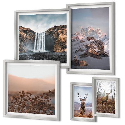 Polyptic înrămat Peisaje montane, animale sălbatice