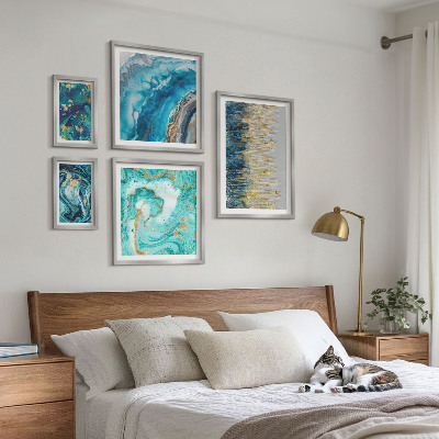 Decorațiune de perete set tablouri Compoziții abstracte albastre