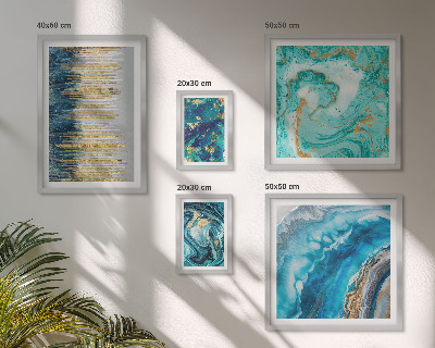 Decorațiune de perete set tablouri Compoziții abstracte albastre