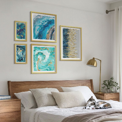 Decorațiune de perete set tablouri Compoziții abstracte albastre