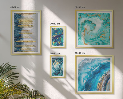 Decorațiune de perete set tablouri Compoziții abstracte albastre