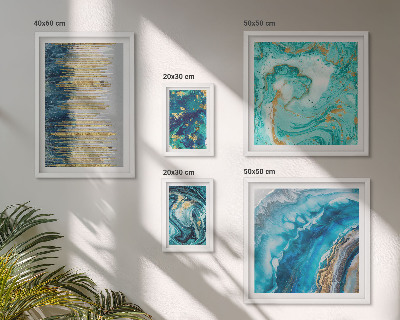 Decorațiune de perete set tablouri Compoziții abstracte albastre