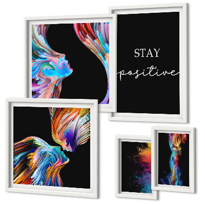 Decorațiune de perete set tablouri Abstracțiuni pozitive colorate