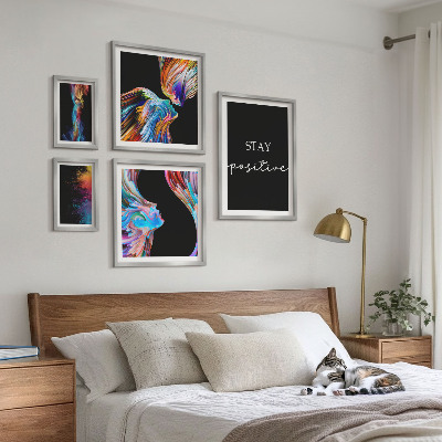 Decorațiune de perete set tablouri Abstracțiuni pozitive colorate