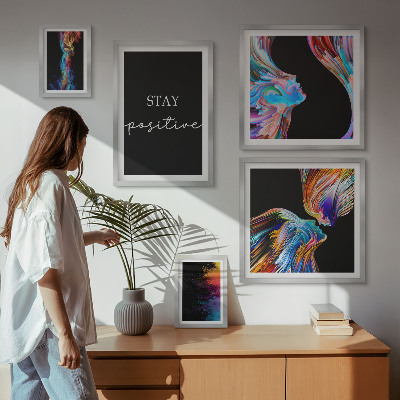 Decorațiune de perete set tablouri Abstracțiuni pozitive colorate