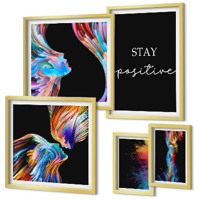 Decorațiune de perete set tablouri Abstracțiuni pozitive colorate
