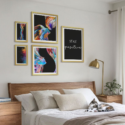 Decorațiune de perete set tablouri Abstracțiuni pozitive colorate