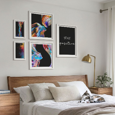 Decorațiune de perete set tablouri Abstracțiuni pozitive colorate