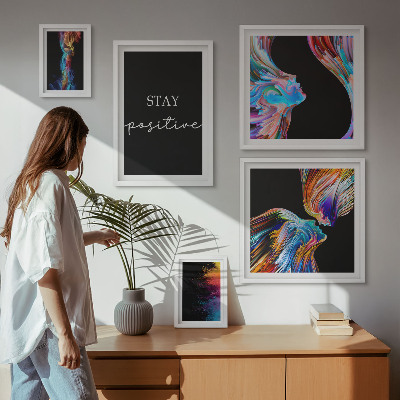 Decorațiune de perete set tablouri Abstracțiuni pozitive colorate