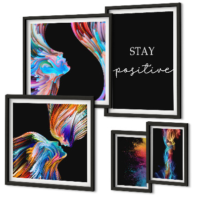 Decorațiune de perete set tablouri Abstracțiuni pozitive colorate
