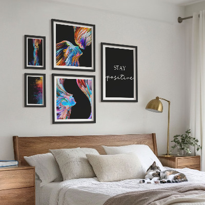 Decorațiune de perete set tablouri Abstracțiuni pozitive colorate