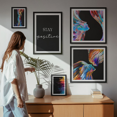 Decorațiune de perete set tablouri Abstracțiuni pozitive colorate