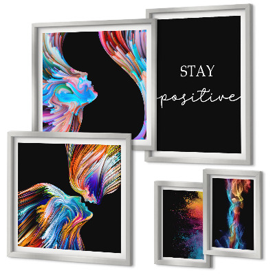 Decorațiune de perete set tablouri Abstracțiuni pozitive colorate
