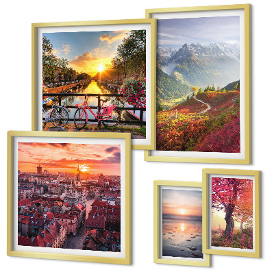 Decorațiune de perete set tablouri Vederi ale naturii urbane montane