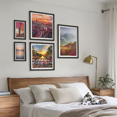 Decorațiune de perete set tablouri Vederi ale naturii urbane montane