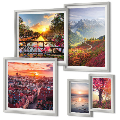 Decorațiune de perete set tablouri Vederi ale naturii urbane montane