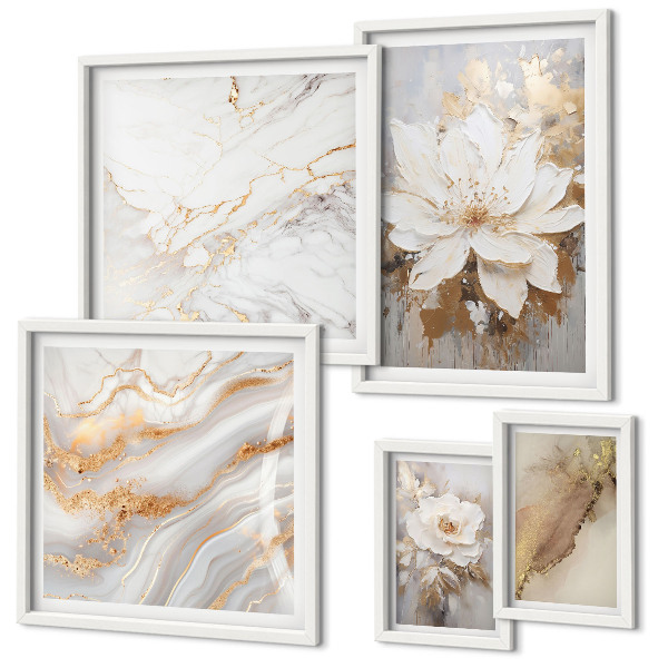 Polyptic înrămat Compoziții florale elegante