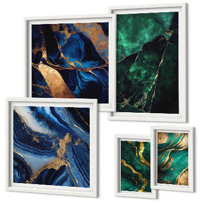Decorațiune de perete set tablouri Abstracțiuni elegante cu verdeață