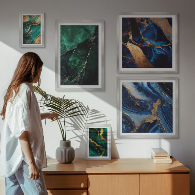 Decorațiune de perete set tablouri Abstracțiuni elegante cu verdeață