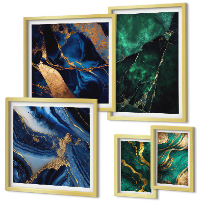 Decorațiune de perete set tablouri Abstracțiuni elegante cu verdeață