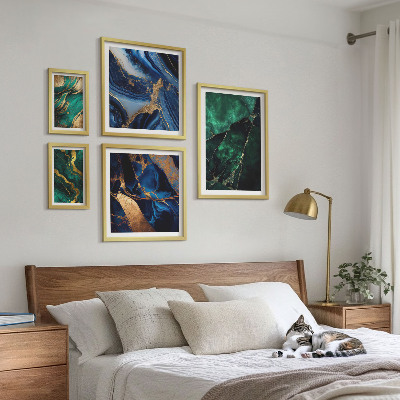 Decorațiune de perete set tablouri Abstracțiuni elegante cu verdeață
