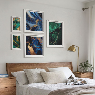 Decorațiune de perete set tablouri Abstracțiuni elegante cu verdeață