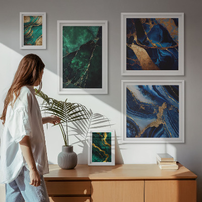 Decorațiune de perete set tablouri Abstracțiuni elegante cu verdeață