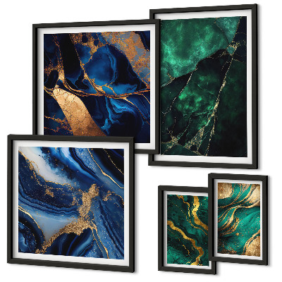 Decorațiune de perete set tablouri Abstracțiuni elegante cu verdeață