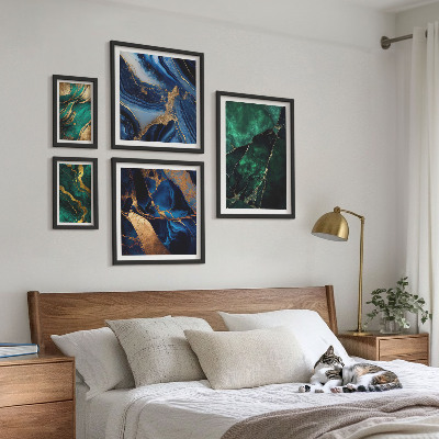 Decorațiune de perete set tablouri Abstracțiuni elegante cu verdeață