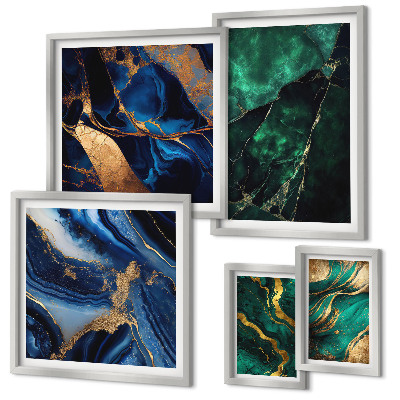 Decorațiune de perete set tablouri Abstracțiuni elegante cu verdeață