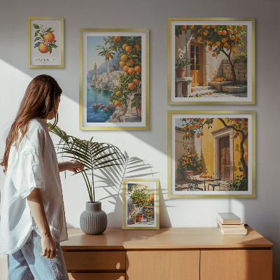 Decorațiune de perete set tablouri Vederi atmosferice ale fructelor