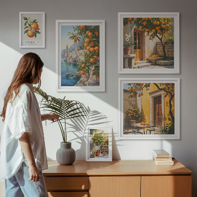 Decorațiune de perete set tablouri Vederi atmosferice ale fructelor