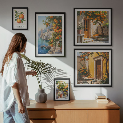 Decorațiune de perete set tablouri Vederi atmosferice ale fructelor