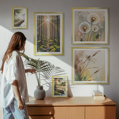 Decorațiune de perete set tablouri Peisaje forestiere, natură, pace