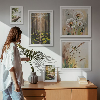 Decorațiune de perete set tablouri Peisaje forestiere, natură, pace