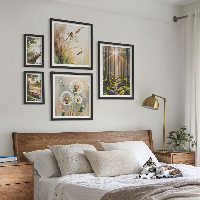 Decorațiune de perete set tablouri Peisaje forestiere, natură, pace