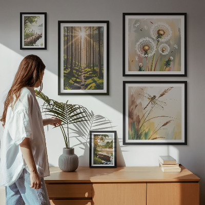Decorațiune de perete set tablouri Peisaje forestiere, natură, pace