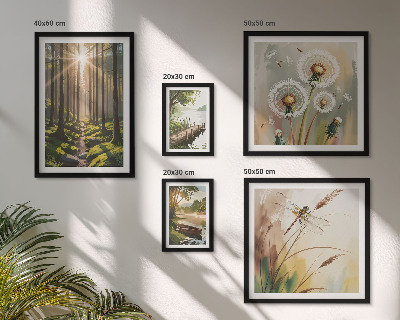 Decorațiune de perete set tablouri Peisaje forestiere, natură, pace