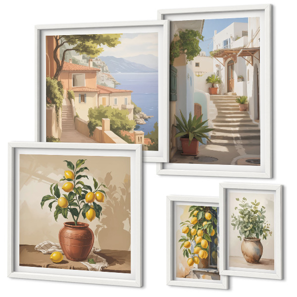 Decorațiune de perete set tablouri Plante elegante de stradă pentru interior